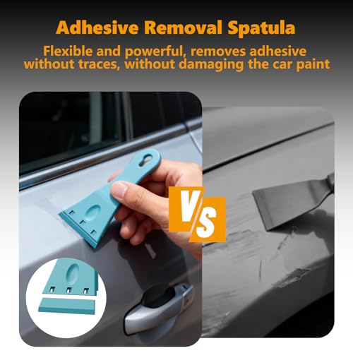 Window Tint Kit Vinyl Wrap Tool Kit Professional Film Car Wrapping Tools Includes Magnet Holders, Felt Squeegees, Plastic Scrapers, Cutting Knives, and Storage Bag
