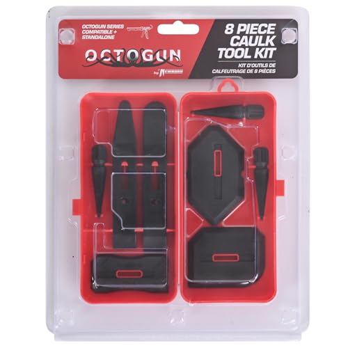 Newborn Octogun Caulking Kit – Smoothing & Scraping Tools | Includes 8 Accessories | Compatible with Octogun Series | Carrying Case for Storage