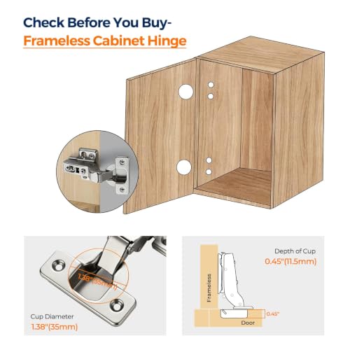 Ravinte European Kitchen Cabinet Hinges, Soft Close, Half Overlay, 4 Pack - size: Half Overlay