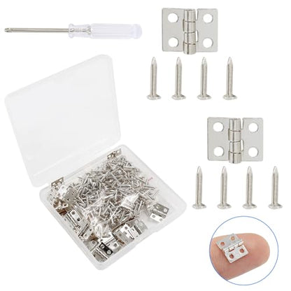 Biaungdo Mini Brass Hinges, 10x8mm, White, 60 Pcs - color: White, size: 10x8mm,60Pcs