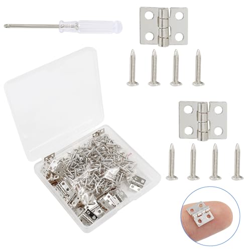 Biaungdo Mini Brass Hinges, 10x8mm, White, 60 Pcs - color: White, size: 10x8mm,60Pcs