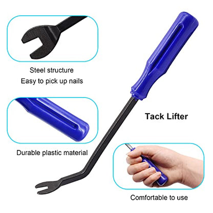 5PCS Upholstery Tools Kit - Dual Head Soft Rubber Mallet Hammer with 2PCS Replacement Head, Nail Tack Remover Tool & Removal Pliers for Furniture Floor Jewelry Craft Project etc