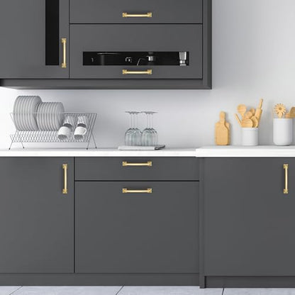 30 Pack Kitchen Cabinet Handles 5 Inch Brushed Brass Cabinet Pulls - color: Brushed Brass, size: 5 Inch Hole Centers