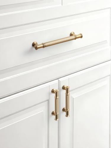 5 Pack Champagne Bronze Cabinet Pulls 3" Hole Center Brass Handles Drawer Pulls Closet Bathroom Vanity Dresser Hardware Zinc Alloy - color: Champagne Bronze, size: 3"(76mm) Hole Centers