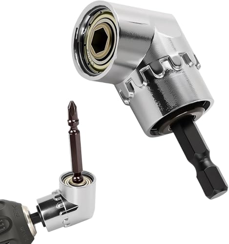Right Angle Drill Driver, 105 Degree Adapter for Electric Drill, Screwdriver, and DIY Home Projects（Silver） - color: Silver