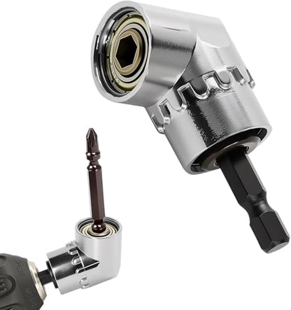 Right Angle Drill Driver, 105 Degree Adapter for Electric Drill, Screwdriver, and DIY Home Projects（Silver） - color: Silver
