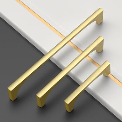 Asidrama 10 Pack 3 Inch(76mm) Brushed Gold Cabinet pulls Kitchen Cabinet Handles, Cabinet Pulls Kitchen Cabinet Hardware for Cupboard Drawer Pulls 2321 - color: Brushed Gold, size: 3" Hole Center, style: 10 Pack