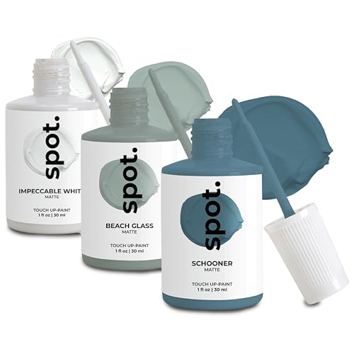 spot. Touch-Up Paint | Matte Finish for Cabinets, Walls, Doors & Furniture | Multi-Tone Blue Repair Kit | Quick-Dry, Self-Priming, Low-Odor, Eco-Friendly | No-Sanding or Primer Needed | 3 Pack - color: Blue Matte