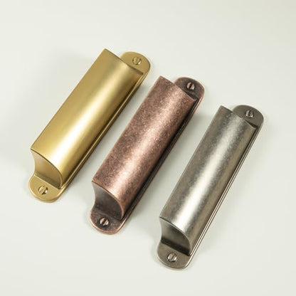 Goo-Ki 6pack Bin Cup Drawer Pulls Antique Copper Cabinet Cup Pull, 3 Inch c-c Channing Cup Handles Zinc Alloy Hardware for Kitchen Bar - color: Antique Copper, size: 3 Inches Center-Center