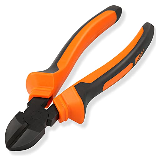 BOENFU Wire Cutters Heavy Duty Side Cutters 7.5 Inches CRV Steel, Comfort Grip Diagonal Cutting Pliers for Floral Wire, Crafting, Chicken Wire, Orange - color: 7.5 Inches - Orange Handle