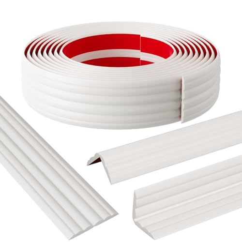 Elvone Wall Corner Protector Molding Trim, 1.6 in x 10 ft, White - color: White, size: 1.6" W x 10' L