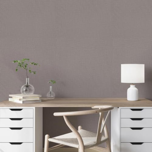 Grasscloth Peel and Stick Wallpaper 23.6"X480.3" Brown Contact Paper - color: Brown, size: 23.6" x 480"