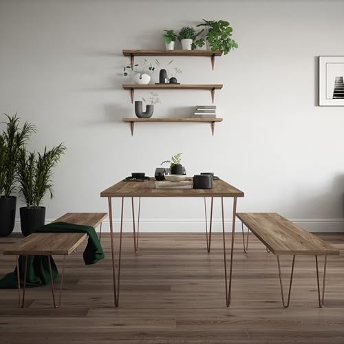 ROTHLEY Table legs 28 Inch Hairpin Legs 3 Solid Rods Metal Table Legs for Furniture Set of 4 Desk Legs with Floor Protectors Heavy Duty Metal Legs for Table DIY Projects Furniture Feet(Antique Copper) - size: 28 inch