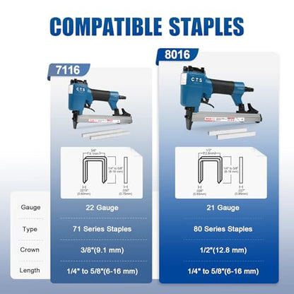 CTS 8016 Pneumatic Upholstery Staple Gun for Furniture