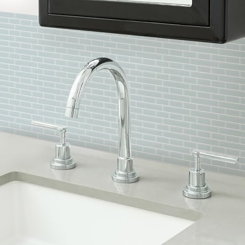 InHome Sea Glass Peel and Stick Backsplash Tiles, Blue, 10.5 in x 10.5 in