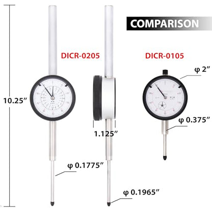 Clockwise Tools Dial Indicator, DICR-0205 0-2 inch - style: 0-2" DICR-0205