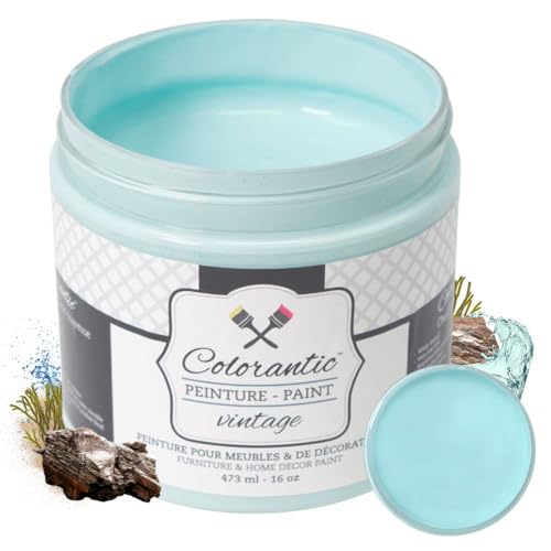 Colorantic | OCEAN Chalk Paint Based for Furniture DIY - Multi-Surface Craft Paint | MEDIUM BLUE TURQUOISE SEA COLOR Home Decor Painting (8 oz, Ocean) - color: Ocean, size: 8 Fl Oz (Pack of 1)