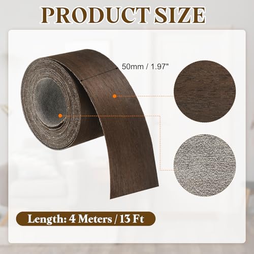 uxcell 2 Inch x 13ft Wood Veneer Edge Banding Pre-Glued Flexible Strips - size: 2 Inch x 13ft