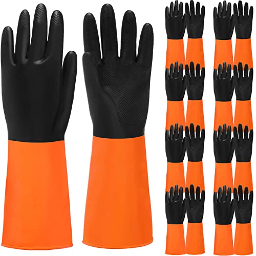 Potchen 8 Pairs Chemical Resistant Gloves Heavy Duty Industrial Rubber Gloves Waterproof Non Slip Reusable Protective Work for Household Industrial Chemical