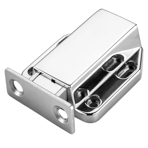 Touch Latch Magnetic Push to Open Heavy Duty Closure Latches Metal Alloy Push Release Hardware Pack for Large Doors Kitchen Wardrobes Closets Drawers Cabinets 1.9 x 1.6 inch