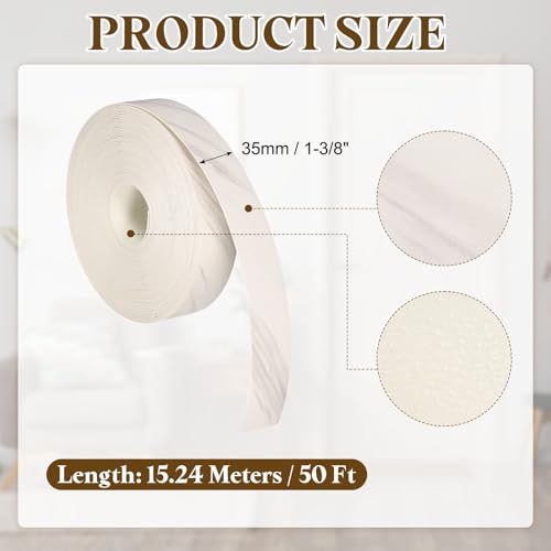 uxcell 1-3/8 Inchx50ft Wood Veneer Edge Banding Pre-Glued Flexible - size: 1-3/8 Inch x 50ft