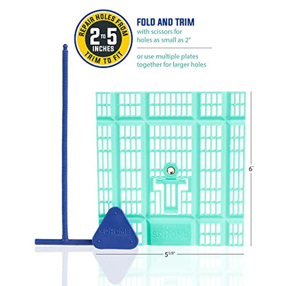 Wall Patch Repair Plate by SD Home, 1-Pack Drywall Backing Plates, 2-5” Hole Repair Patch, Easy & Quick DIY Patching