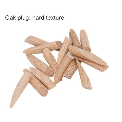 50Pcs 9.5mm Oak Wood Plugs - Solid Wood Pocket Hole Plugs Pine Stoppers for Woodworking, Dowel Caps with Smooth Finish
