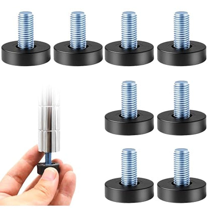 8 Pack Adjustable Furniture Levelers, 3/8"-16 UNC Threaded Leveling Feet for Tables, Chairs, Cabinets, Shelving, Sofa – Heavy Duty Floor Protectors - size: 8pcs 3/8"-16 UNC