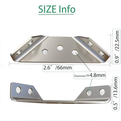 Universal Stainless Steel Furniture Corner Connector Heavy Duty Corner Bracket,8Pcs Angle Brackets Hardware Bracket Silver Metal Corner Braces for Wood with Screws, Shelf Supports Aufuga (8)