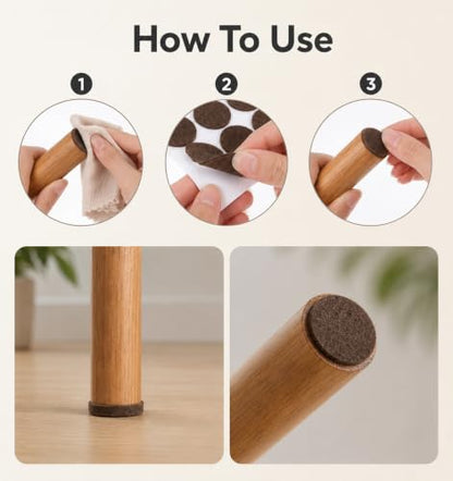 72 Pcs Felt Chair Pads, 1/2 Inch Felt Pads for Chair Legs