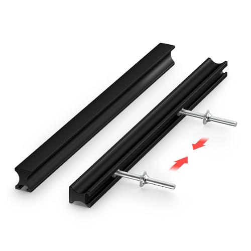 homdiy 10 Pack Adjustable Black Cabinet Pulls 2" to 8.8" (51-224mm) Adjustable Hole Distance Drawer Pulls - color: Black, size: 51-224mm