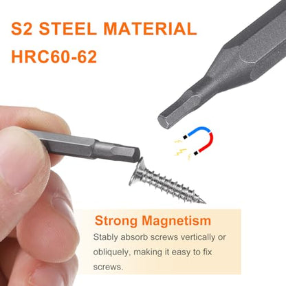 HARFINGTON 3pcs H1.5 Hex Screwdriver Bit 5/32" Hex Shank 28mm Length - size: H1.5