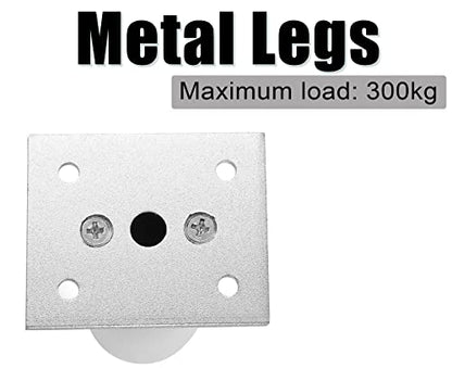 4-Pack Adjustable Aluminum Alloy Furniture Legs 6" Height Silver - color: Silver, size: 6 Inch