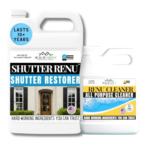 Premium Restorer - Restores Original Color & Rejuvenates Faded Shutters, Patio Furniture, Doors & More | Eco-Friendly |Lasts 10 Yrs.| Includes Powerful Cleaner | Half Gallon Kit - size: Half Gallon Kit / 64 Fl Oz (Pack of 1)