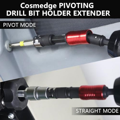 Pivoting Drill Bit Holder Extender, 2 in 1 Magnetic Screwdriver Bit Holder for Bit and Socket Flexible Hex Extension Adapter Attachment