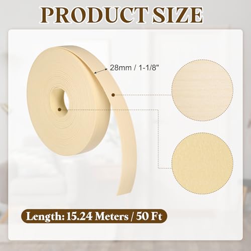 uxcell 1-1/8 Inchx50ft Wood Veneer Edge Banding Pre-Glued Flexible - size: 1-1/8 Inch x 50ft