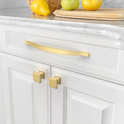 Amerdeco 10 Pack Brushed Gold Cabinet Pulls 7.5 Inch(192mm) Hole Center Drawer Pulls Cabinet Hardware Kitchen Cabinet Handles for Bathroom ZH0068 - color: Brushed Gold, size: 7.5"/192MM Hole Center