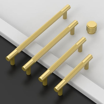 Asidrama 10 Pack 3.5 Inch(89mm) Brushed Gold Cabinet Pulls Heavy-Duty Solid Kitchen Cabinet Handles Gold Dresser Drawer Hardware for Bathrooms Cabinets - color: Brushed Gold, size: 3.5" Hole Center, style: 10 Pack