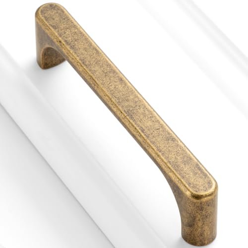 3-3/4 Inch Antique Brass Cabinet Pulls Kitchen Handles 10 Pack 3126 - color: Antique Brass, size: 3-3/4 In Hole Distance