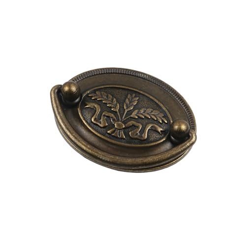 Crapyt 2 Pcs Antique Rind Drawer Pulls, Vintage Dresser Handles