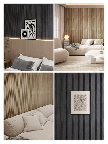 3D Wall Panels Peel and Stick, Ebony, 2 Packs - color: Ebony