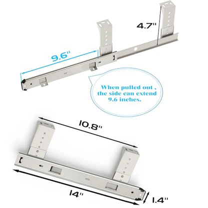 FRMSAET Drawer Slides 12/14/16/18inch Cabinet Rails Hardware-14 inch Silver - color: Silver, size: 14 Inch