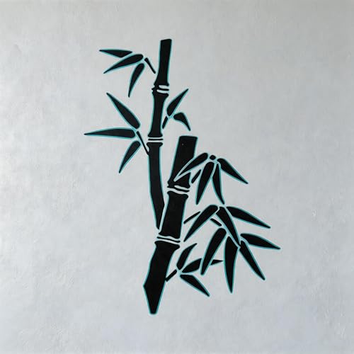 TIAMECH A4 Reusable Bamboo Stencil for Painting - style: Asian Bamboo Leaves