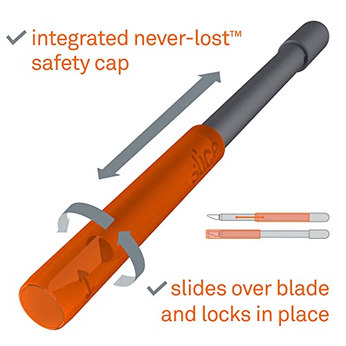 Slice 10518 Craft Knife, Finger-Friendly Edge, Safer Choice, Never Rusts, Lasts 11x Longer Than Metal, Precision Cutting, Never-Lost Safety Cap - size: 1 Pack