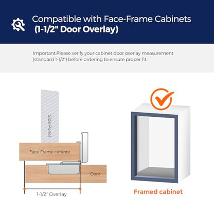 Satin Nickel Soft Close Cabinet Hinges,1-1/2 Inch Overlay,60 Pack (30 Pair) - size: 1-1/2 inch Overlay