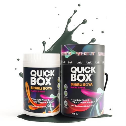 QUICKBOX® Cabinet Paint for Kitchen Cabinets & Furniture, Paint and Primer in One, No Sanding Required, Water-Based, Silk Matte Finish, Low VOC, 33.8 Fl Oz (1 Liter) (Seaweed Green) - color: Seaweed Green