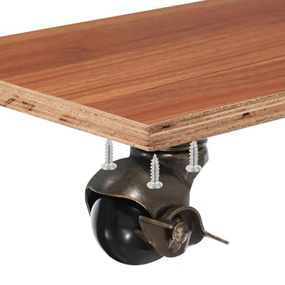 PATIKIL 1.5 Inch Ball Caster Wheels with Brake, 4 Pack 360° Rotating Swivel Top Plate Wheels 298 lbs Total Capacity Locking Caster with M4 Screws for Furniture Table Cabinet Bronze - color: Bronze, size: 1.5 Inch