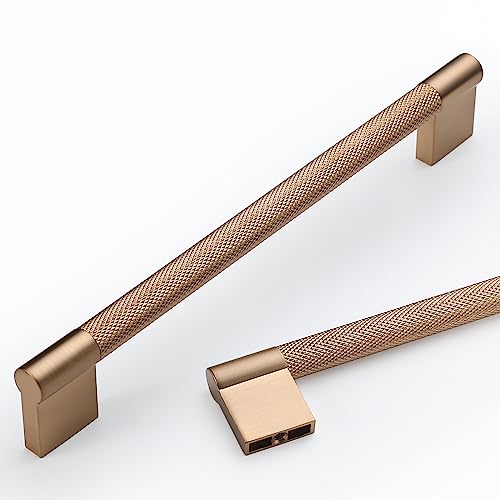 Asidrama 10 Pack 7.5 inch Champagne Bronze Knurled Cabinet Handles - color: Champagne Bronze, size: 7.5" Hole Center(192mm)
