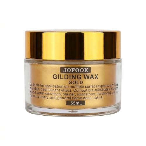 JOFOOK King Gold Gilding Wax 55ml – Antique Metallic Paste for Wood, Metal & Glass