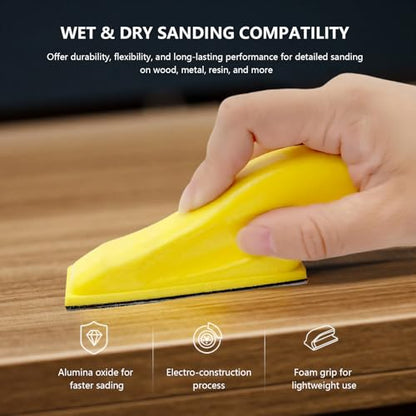 71Pcs Micro Detail Sanding Kit with Compact Hand Sander Block - style: 71Pcs Red